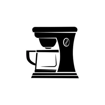 Coffee maker icon black on white background Illustrazione stock