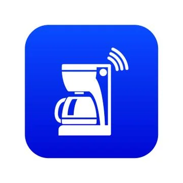 Coffee maker icon blue vector Illustrazione stock