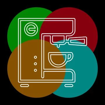 Coffee maker icon, Coffee maker machine Stock Illustration