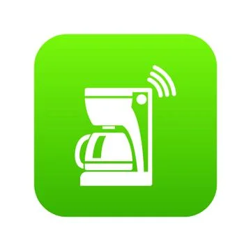 Coffee maker icon green vector Illustrazione stock