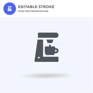 Coffee Maker icon vector, filled flat sign, solid pictogram isolated on white Stock Illustration