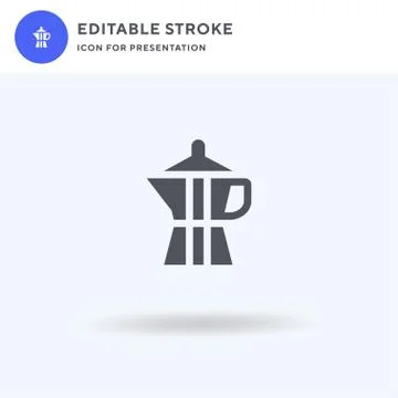 Coffee Maker icon vector, filled flat sign, solid pictogram isolated on white Stock Illustration