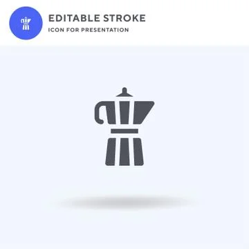 Coffee Maker icon vector, filled flat sign, solid pictogram isolated on white Stock Illustration