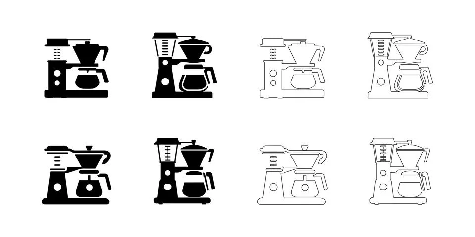 Coffee maker icons set Stock Illustration