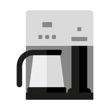 Coffee maker isolated on white background. Household appliances. Flat style.  Stock Illustration