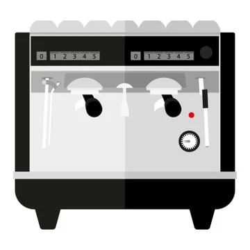 Coffee maker isolated on white background. Household appliances. Flat style.  Stock Illustration