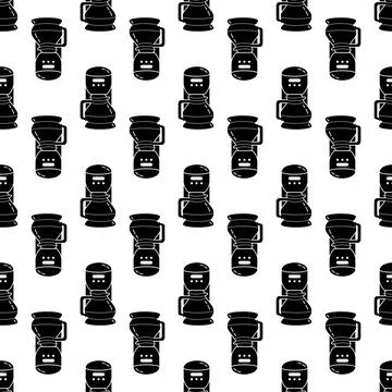 Coffee maker jug pattern seamless vector イラスト素材