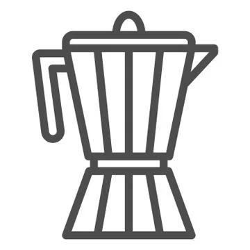Coffee maker line icon, Kitchen appliances concept, Coffee pot sign on white Stock Illustration