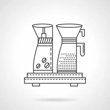 Coffee maker line vector icon Illustrazione stock