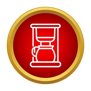 Coffee maker machine appliance icon brewing hot beverage 스톡 일러스트