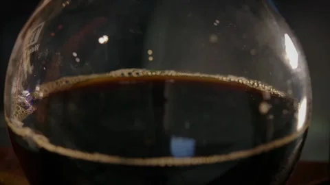 Coffee maker machine brewing bean equipment close up pouring water drip in 4k HD Stock Footage 336561991