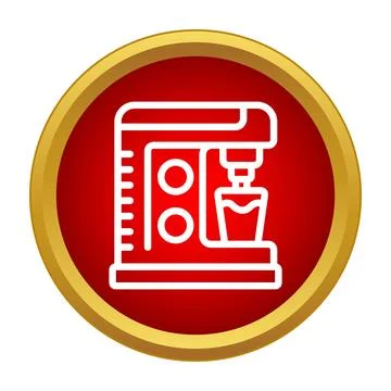 Coffee maker machine brewing hot drink icon Stock Illustration