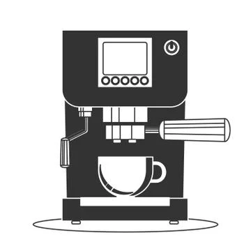 Coffee maker machine icon flat. Simple vector symbol Stock Illustration