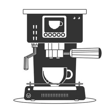 Coffee maker machine icon flat. Simple vector symbol Stock Illustration