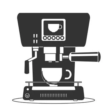 Coffee maker machine icon flat. Simple vector symbol Stock Illustration