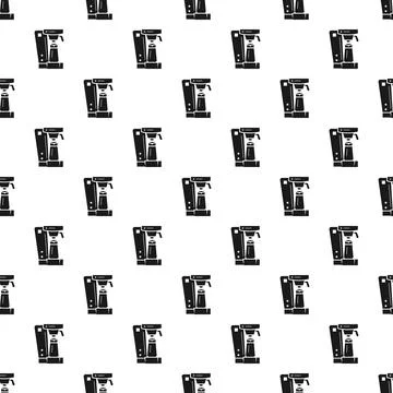 Coffee maker machine repeating pattern seamless design Stock Illustration