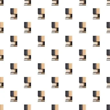 Coffee maker machines seamless pattern illustrating brewing espresso Stock Illustration