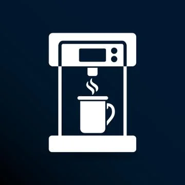 Coffee maker monochrome icon electric cafe kitchen Stock Illustration