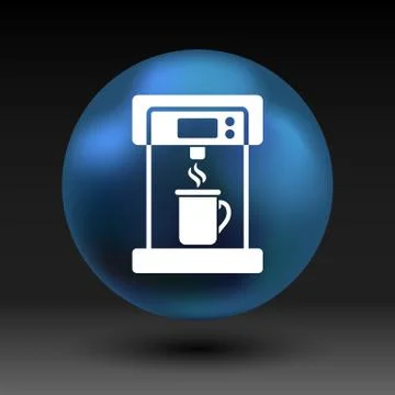 Coffee maker monochrome icon electric cafe kitchen Stock Illustration