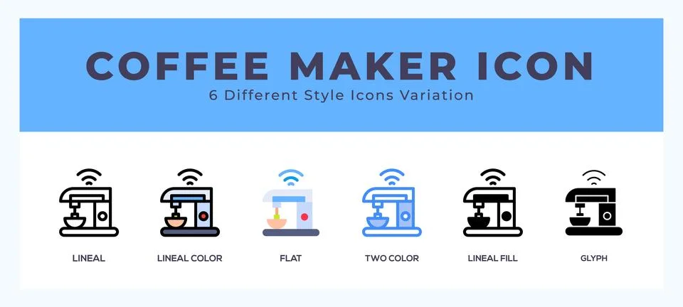 Coffee maker pack of icons. vector illustration. Stock Illustration