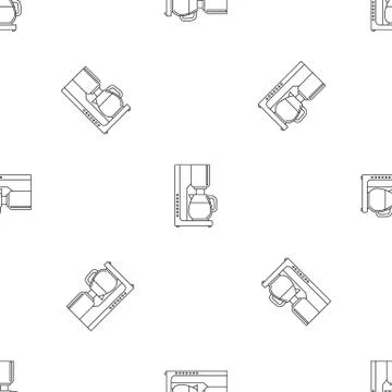 Coffee maker pattern seamless vector 스톡 일러스트