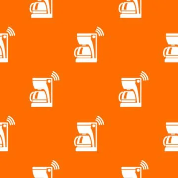 Coffee maker pattern vector orange Illustrazione stock
