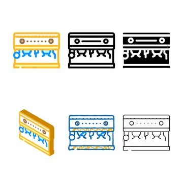 Coffee maker professional machine color icon vector variations Illustrazione stock