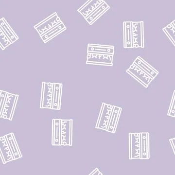 Coffee maker professional machine line vector seamless pattern Stock Illustration