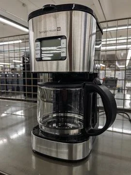 Coffee Maker with Programmable Features for Home Brewing Stock Photos