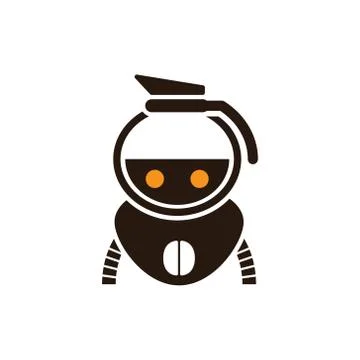 Coffee maker Robot Brewery mascot logo icon vector illustration Stock Illustration