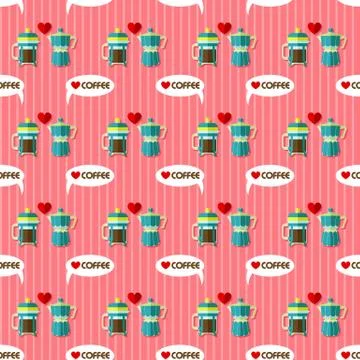 Coffee maker seamless pattern Stock Illustration