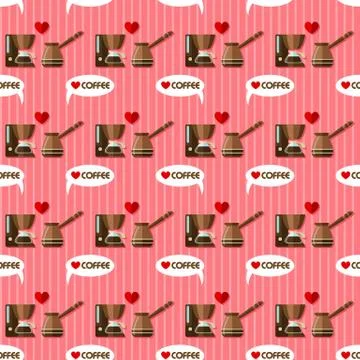 Coffee maker seamless pattern Stock Illustration