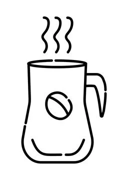 Coffee maker simple black line icon Stock Illustration