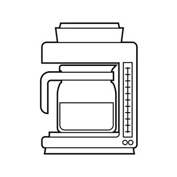 Coffee Maker Simple Line Illustration Stock Illustration