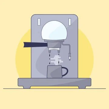 Coffee maker in style of flat Illustrazione stock