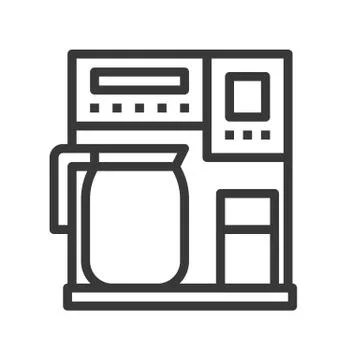 Coffee maker vector, coffee related line style editable stroke icon Stock Illustration
