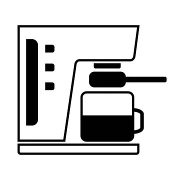 Coffee Maker Vector Line Icon - Simple Thin Line Icon Illustrazione stock