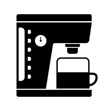 Coffee Maker Vector Line Icon - Simple Thin Line Icon Stock Illustration