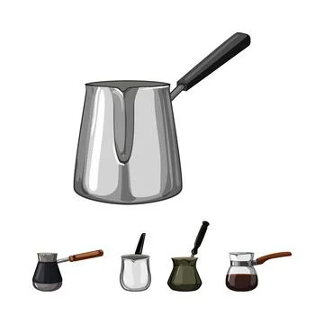 Coffee making cezve icon set design Stock Illustration
