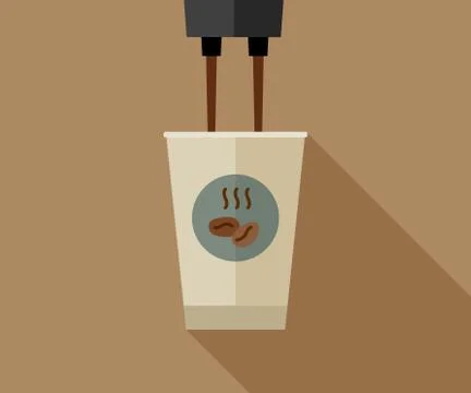 Coffee making with paper cup Stock Illustration
