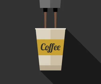 Coffee making with paper cup Stock Illustration