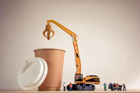 Coffee making process.Macro photo Stock Photos