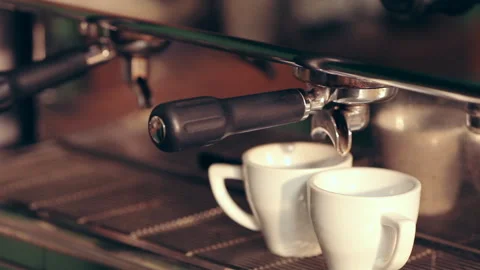Coffee making - professional coffee machine Stock Footage 105756916