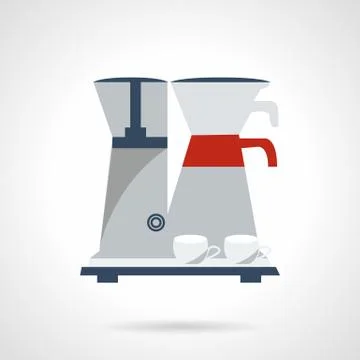 Coffee making vector icon. Flat color style Stock Illustration