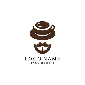 Coffee man logo design vector Illustrazione stock