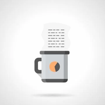 Coffee for manager flat color vector icon Stock Illustration