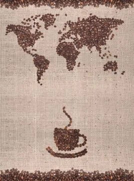 Coffee map Stock Photos