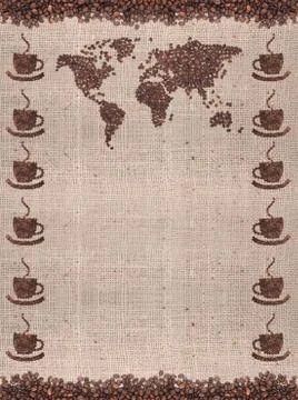Coffee map 库存照片