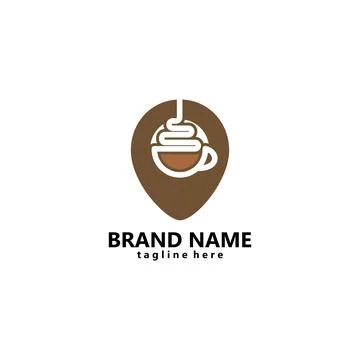 Coffee marker logo design vector Stock Illustration