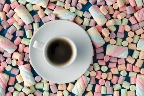 Coffee with marshmallow Foto stock